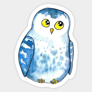 Snow Owl Watercolor Sticker